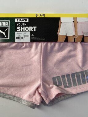 Puma Girl Shorts, 2 Pack, Size 7/8, New